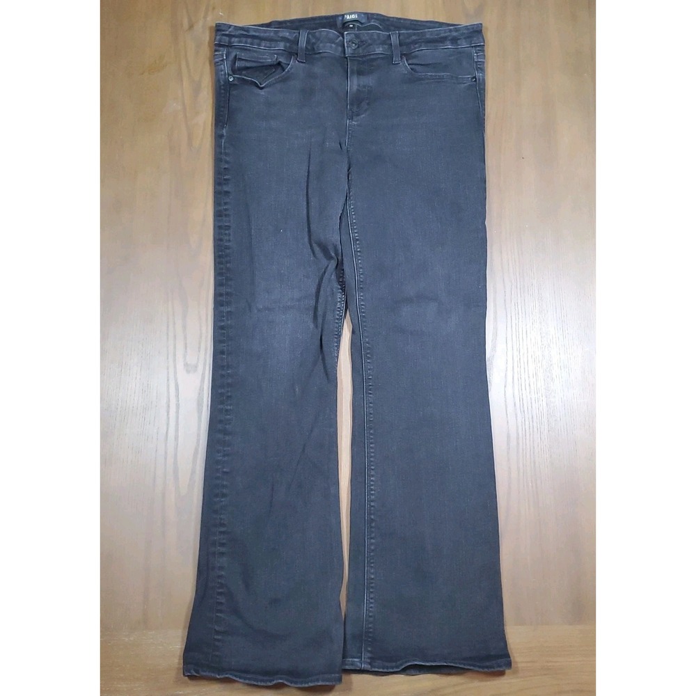 Paige Womens High Rise Coated Sloane Straight Leg Jeans Black Denim Size 33